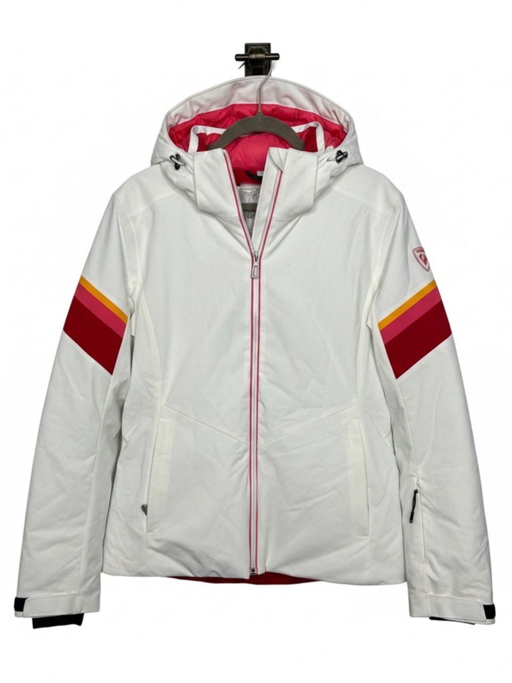 Rossignol XL White Women's Hooded Ski Jacket with Red Accent | NWT
